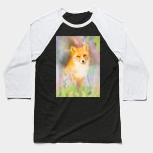 Summer Meadow Fox Baseball T-Shirt